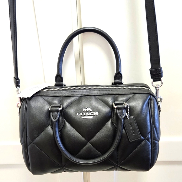 🔥 NWT Coach Black Diamond Puffer Rowan Purse 🔥 - Picture 3 of 12